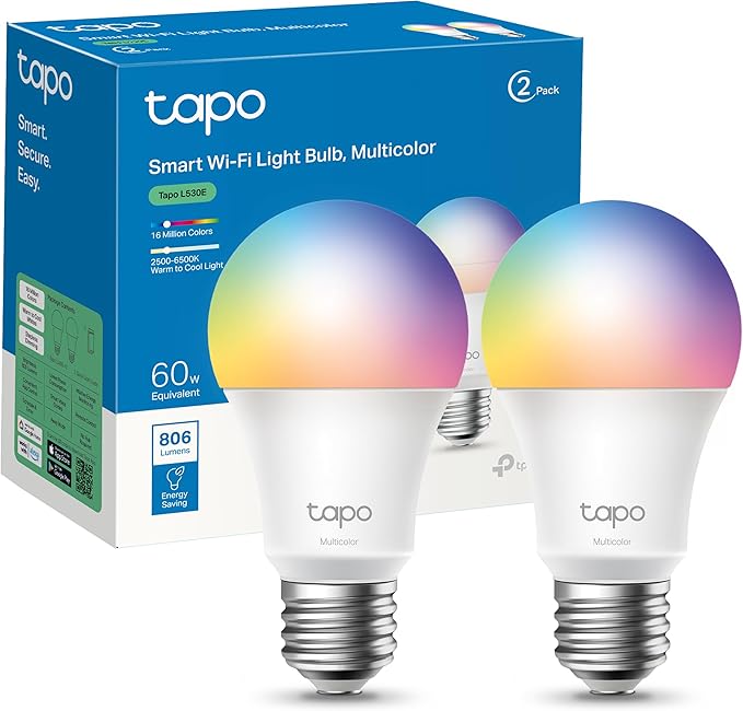Pack 2 Bombillas Tapo LED WiFi 806lm - 14,99€ (-40%)