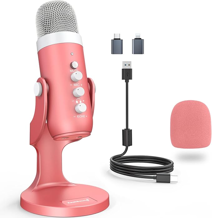 Micrófono USB Gaming ZealSound Rosa – 49,99€