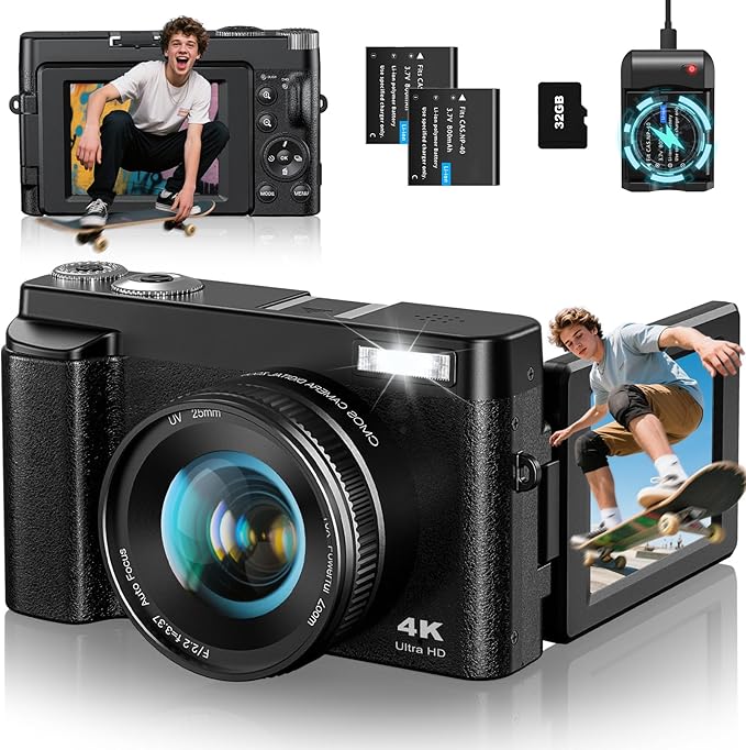 Cámara Digital CAMKORY 4K 48MP 87,99€ (20% dto)