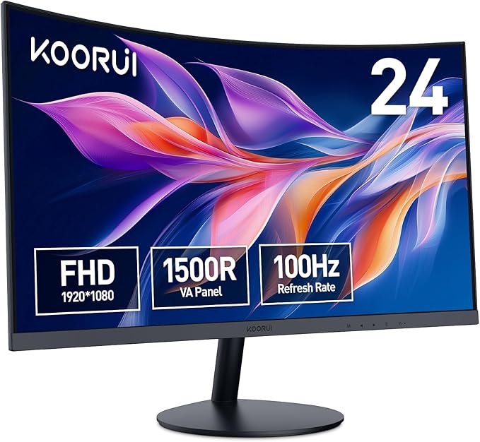 KOORUI Monitor Curvo 23,6
