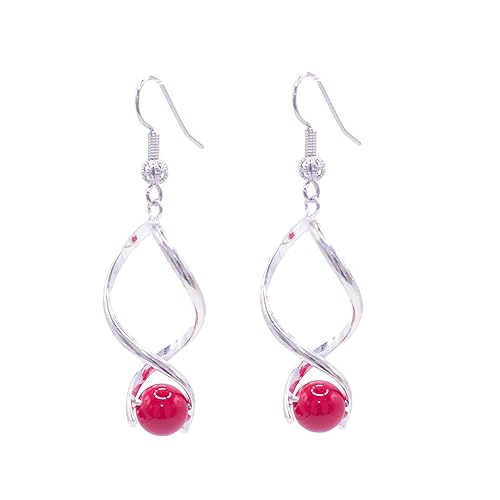 Pendientes ágata roja platino 12,76€ (-20%)