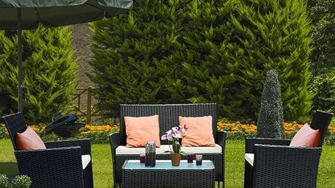 bigzzia ratán 4 piezas jardín 132,99 €