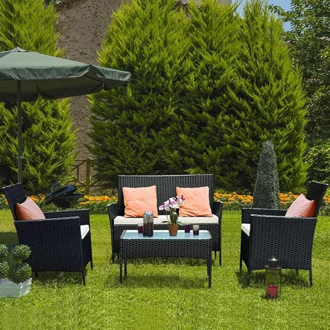 bigzzia ratán 4 piezas jardín 132,99 €