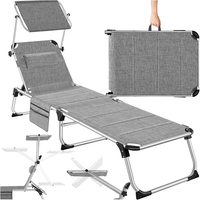 tectake tumbona plegable 6 posiciones 66,49 €