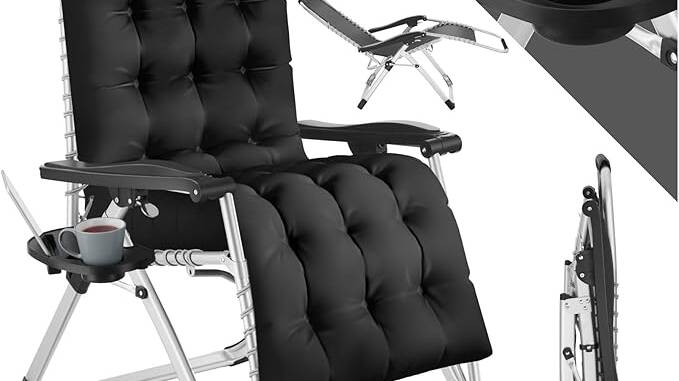 TecTake tumbona plegable con mesa por 75,90 € (‑12 %)