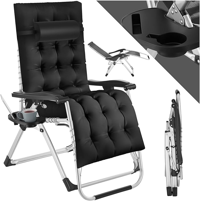 TecTake tumbona plegable con mesa por 75,90 € (‑12 %)