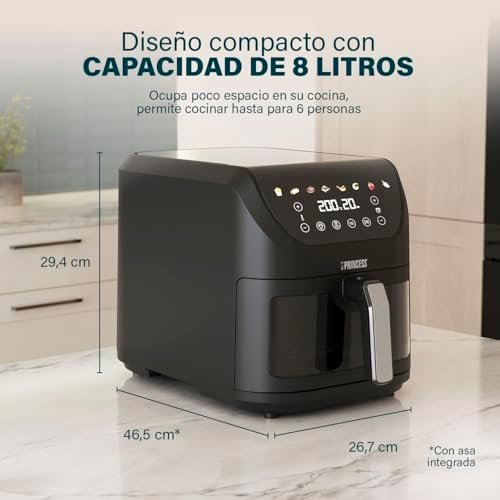 Freidora de Aire Princess SlimFry 8L a 65€ (-38%): diseño delgado ahorra espacio