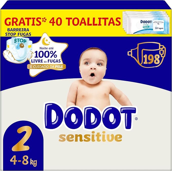 Pack Mensual Pañales Dodot Sensitive T2 a 46,49 € (-30%)