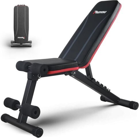 Banco de pesas plegable PASYOU 10 en 1 con 37% de descuento: 75,99 € para entrenar en casa