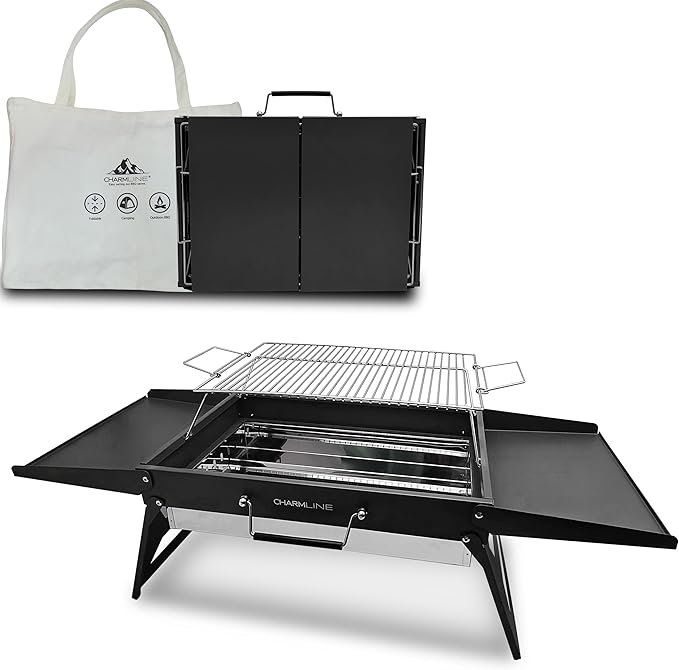 Barbacoa de carbón plegable Charmline de 47x34 cm a 44,49 € (-35%): para 3-5 personas y sin montaje