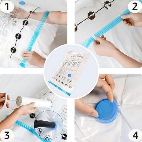 Pack de 6 bolsas de vacío jumbo de 100x76 cm con bomba manual por 15,16 € (-22 %)