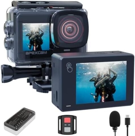 Cámara Deportiva Apexcam X80pro 4K a 62,99€ (-30%): doble pantalla y sumergible hasta 40 metros