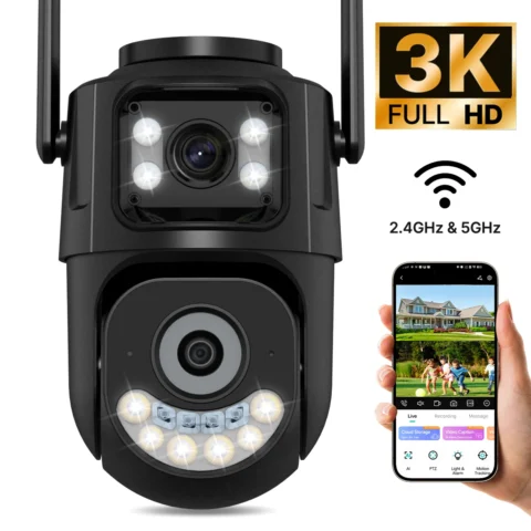 Cámara de vigilancia WiFi WONSDAR PTZ a 25,48 € (-53%): doble lente, visión nocturna a color y envío gratis desde la UE