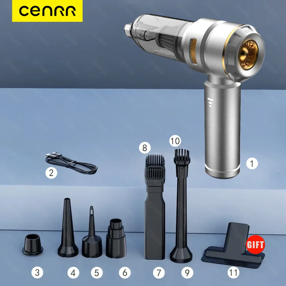 Aspirador de coche CENRR por 31,19 € (-57%): inalámbrico, con etiqueta Choice y varias boquillas