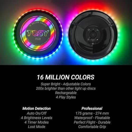Frisbee LED TOSY con 16 millones de colores a 19,85€: un 55% más barato y perfecto para el verano