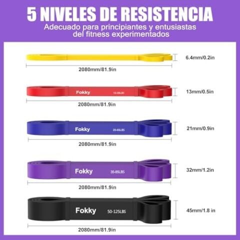 Gomas Elásticas Fokky de 5 Niveles a 17,92 € (-44%): entrenamiento de fuerza en casa