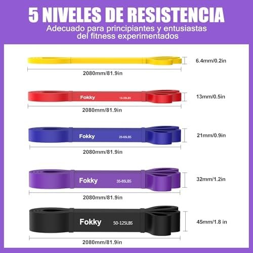 Gomas Elásticas Fokky de 5 Niveles a 17,92 € (-44%): entrenamiento de fuerza en casa