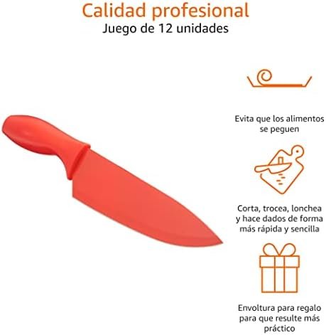 Juego de cuchillos de colores Amazon Basics de 12 piezas por 11,99 € (-47 %)