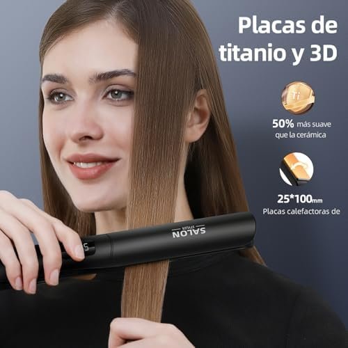 Plancha y rizadora 2 en 1 de titanio con 70% de descuento: calienta en 30 segundos