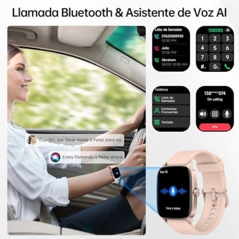 Reloj Inteligente KIBFLE con Llamadas a 49,99 € (-50%): pantalla de 1,85 pulgadas y asistente de voz