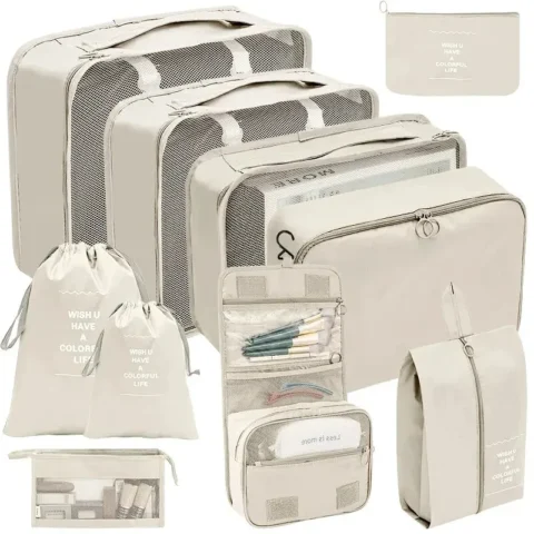 Set de Organizadores de Viaje (7 uds) a 9,29€ (-52%): cubos de embalaje para maleta