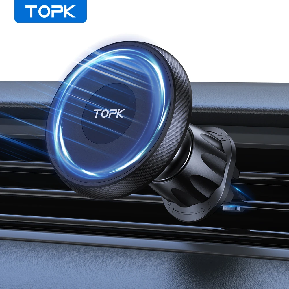 Soporte magnético de coche TOPK compatible con MagSafe a 4,00 € (-57%): el móvil fijo con una mano