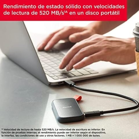 SSD Externo SanDisk 480 GB a 81,82 € (-58%): almacenamiento portátil resistente