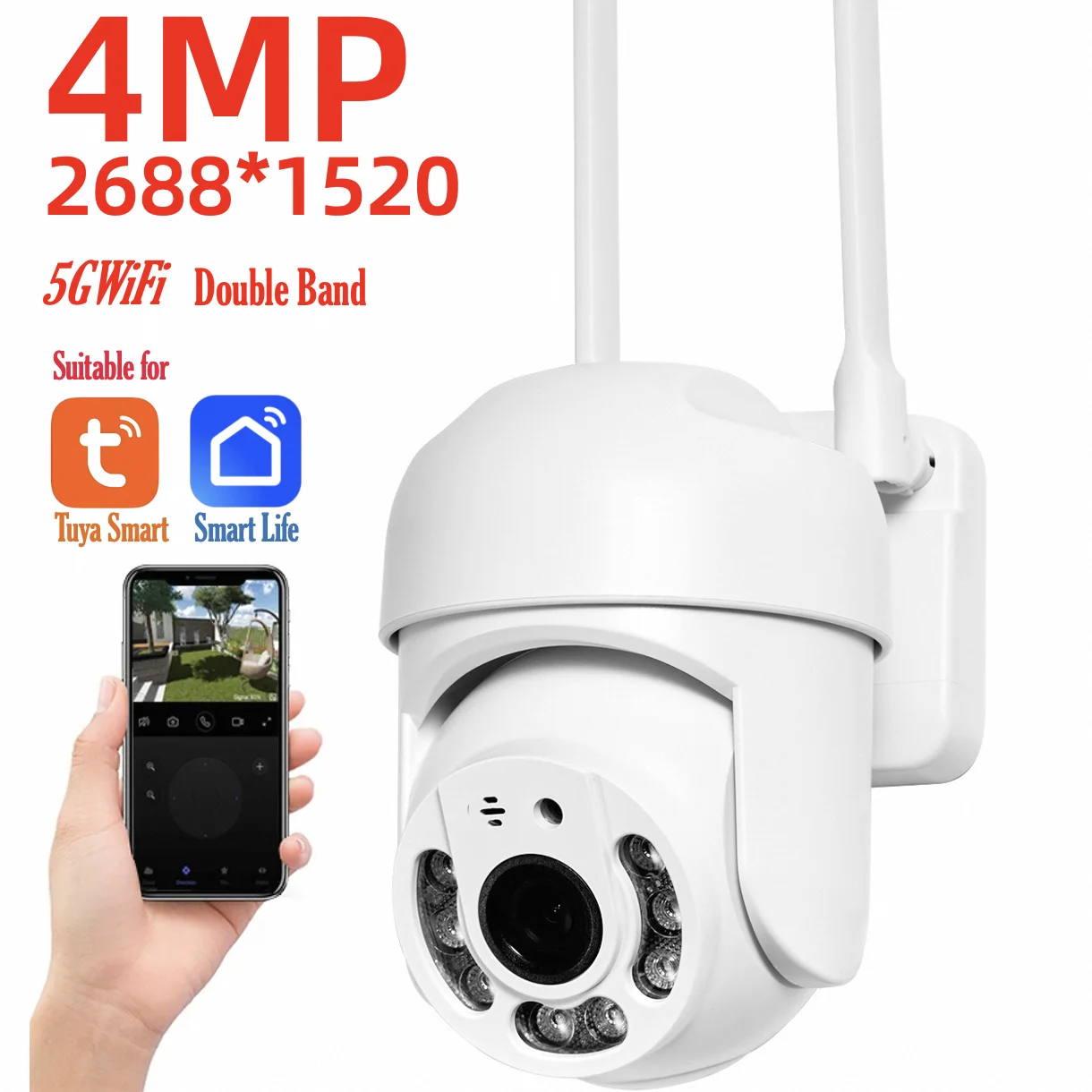 Cámara de Seguridad WiFi PTZ 4MP a 33,99 € (-50%): visión nocturna y seguimiento inteligente