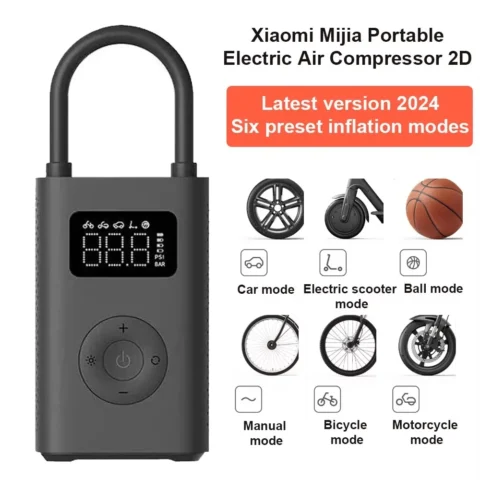 Compresor de aire Xiaomi Mijia a 25,52€ (-70%): inflador digital para coche, moto y bici