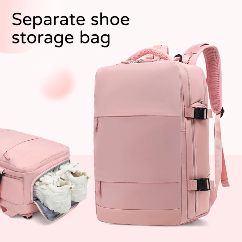 Mochila de Viaje para Cabina de Avión a 18,11 € (-39%): compartimento para zapatos y puerto USB