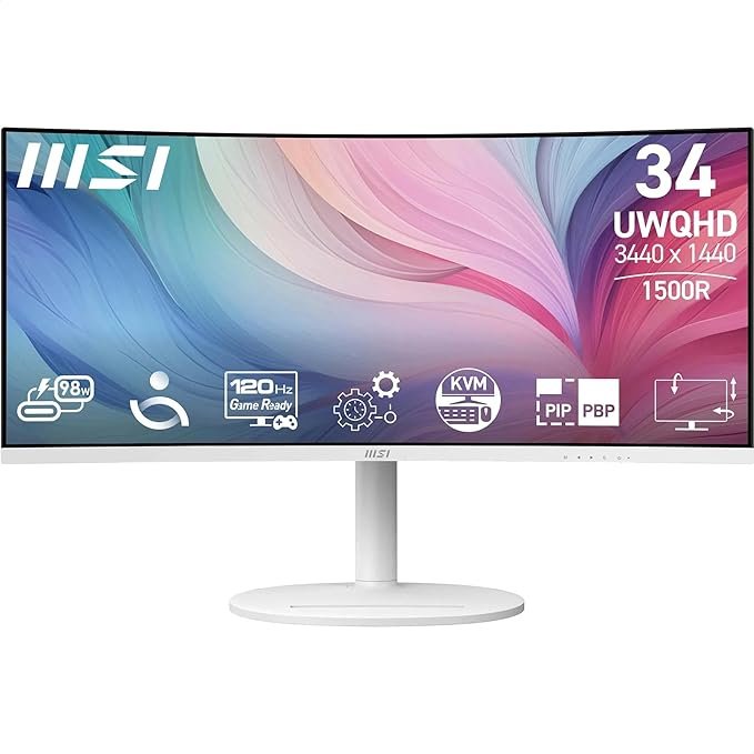 MSI Monitor Curvo 34" UWQHD a 249€ (-45%): pantalla inmersiva para trabajo y juego