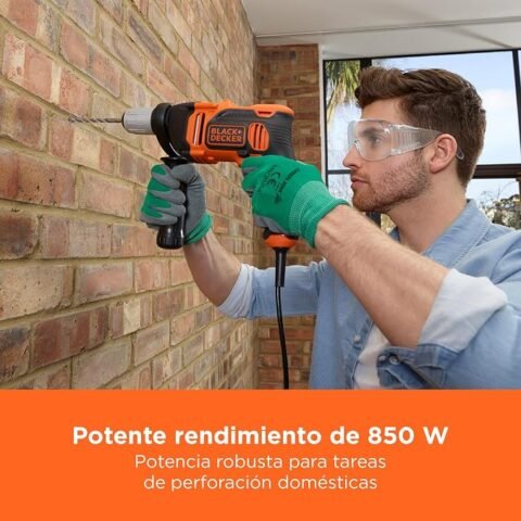 Taladro percutor BLACK+DECKER de 850 W con maletín y 6 brocas por 43 €
