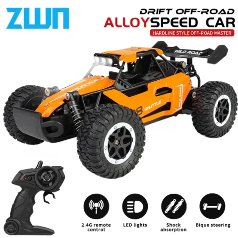 Coche teledirigido ZWN 1:16 por 22,59 €: carrocería de aleación, luces LED y 20 km/h con un 53 % de descuento