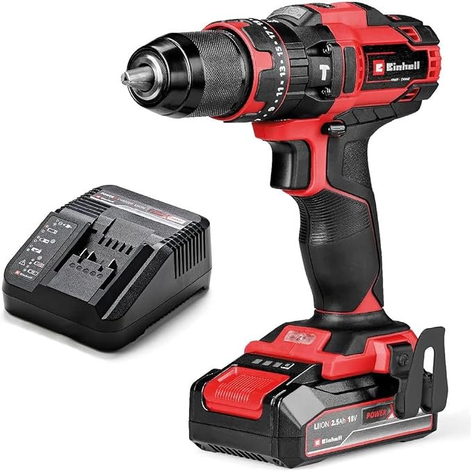 Taladro percutor Einhell TE-CD 18/44 Li-i con batería por 54,49€ (-45%)