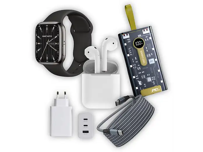 Kit Essential Android KLACK negro con smartwatch y accesorios